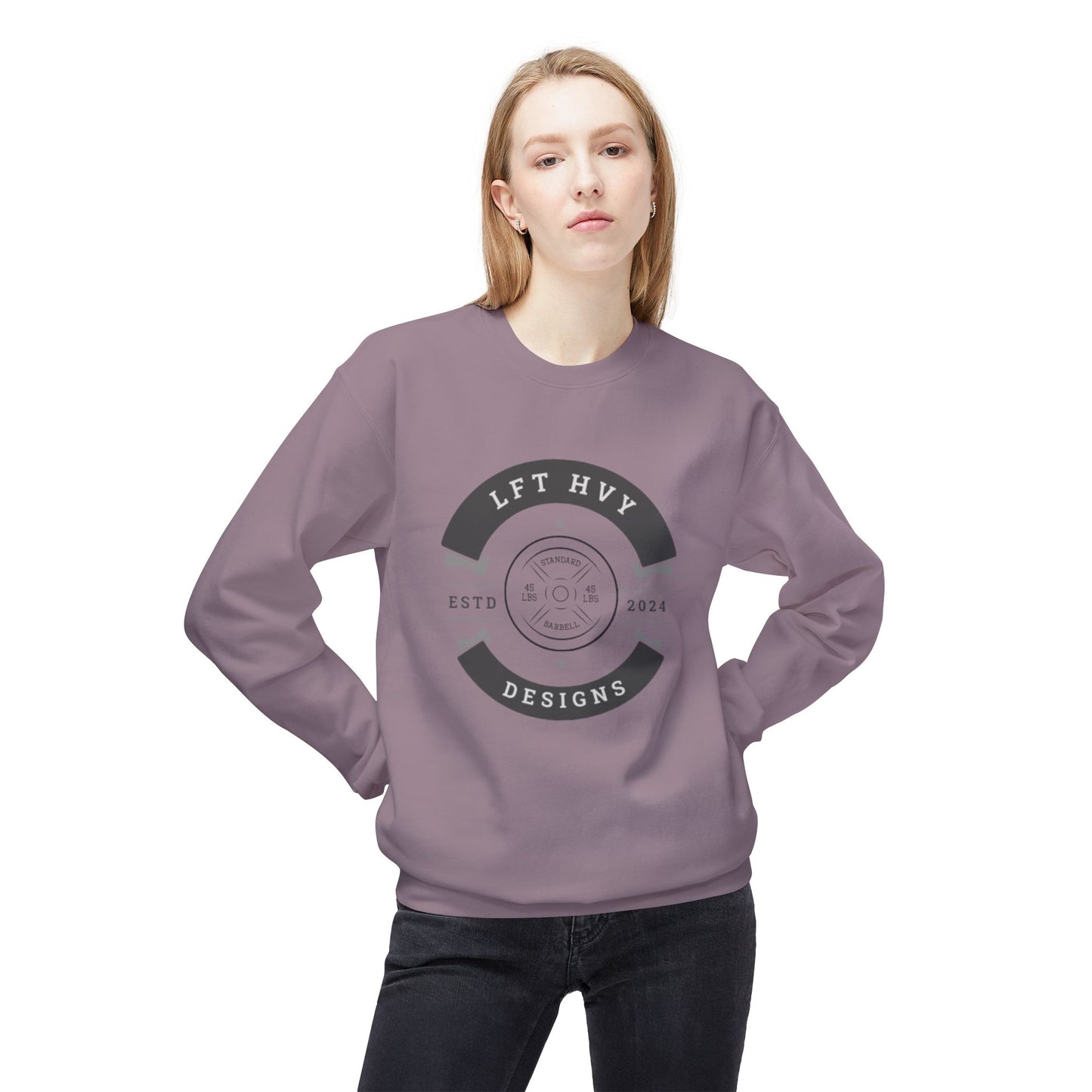 LFT HVY Designs Unisex Midweight Crewneck Sweatshirt - Comfortable & Stylish