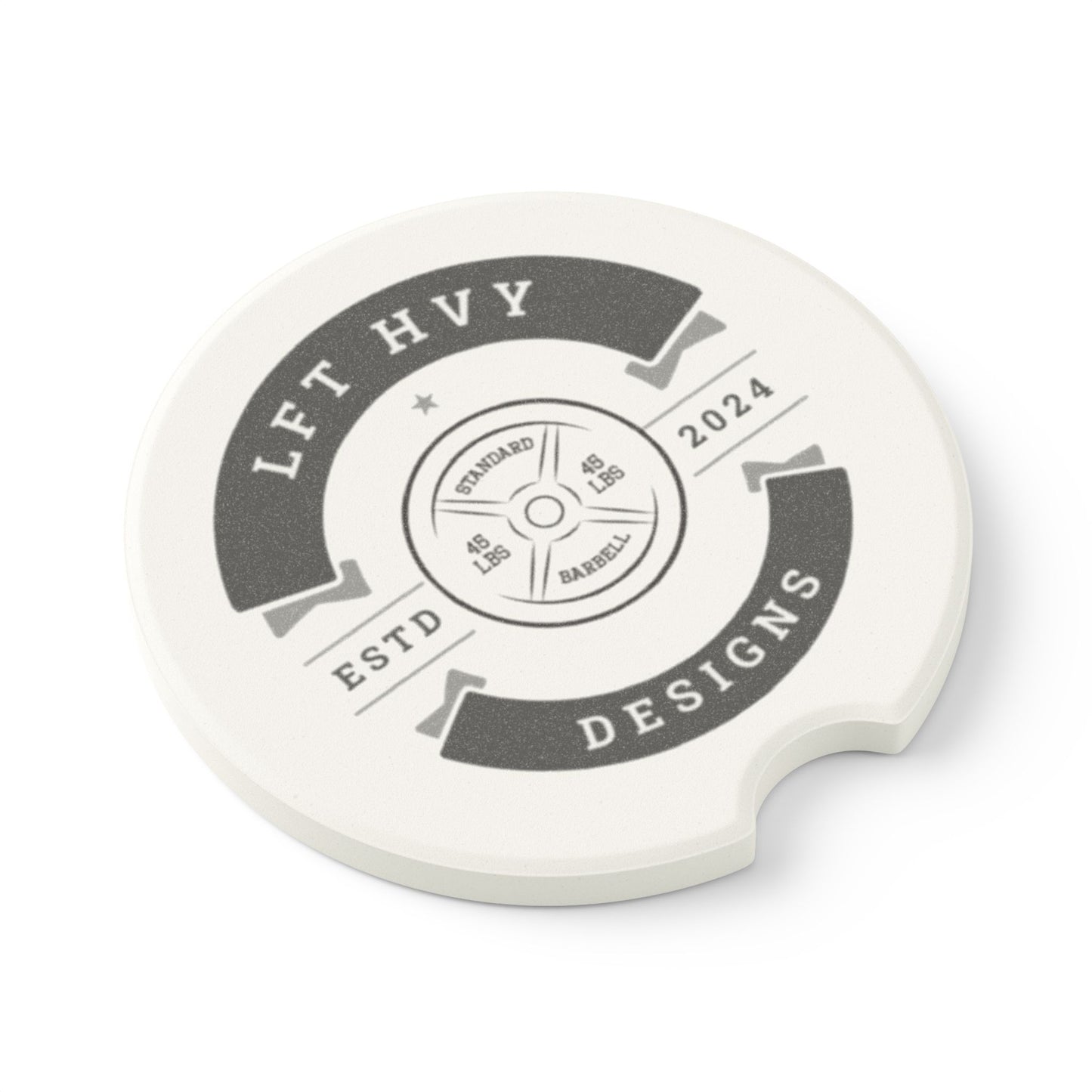 LFT HVY Soapstone Car Coaster - Gym Lover's Gift for Car Interior