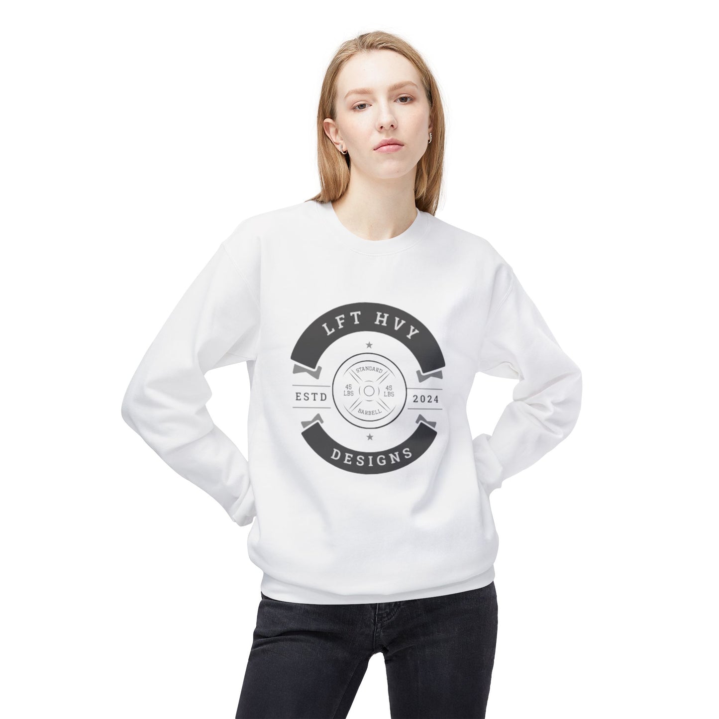 LFT HVY Designs Unisex Midweight Crewneck Sweatshirt - Comfortable & Stylish