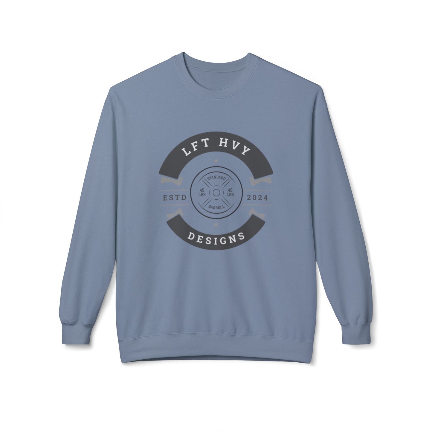 LFT HVY Designs Unisex Midweight Crewneck Sweatshirt - Comfortable & Stylish