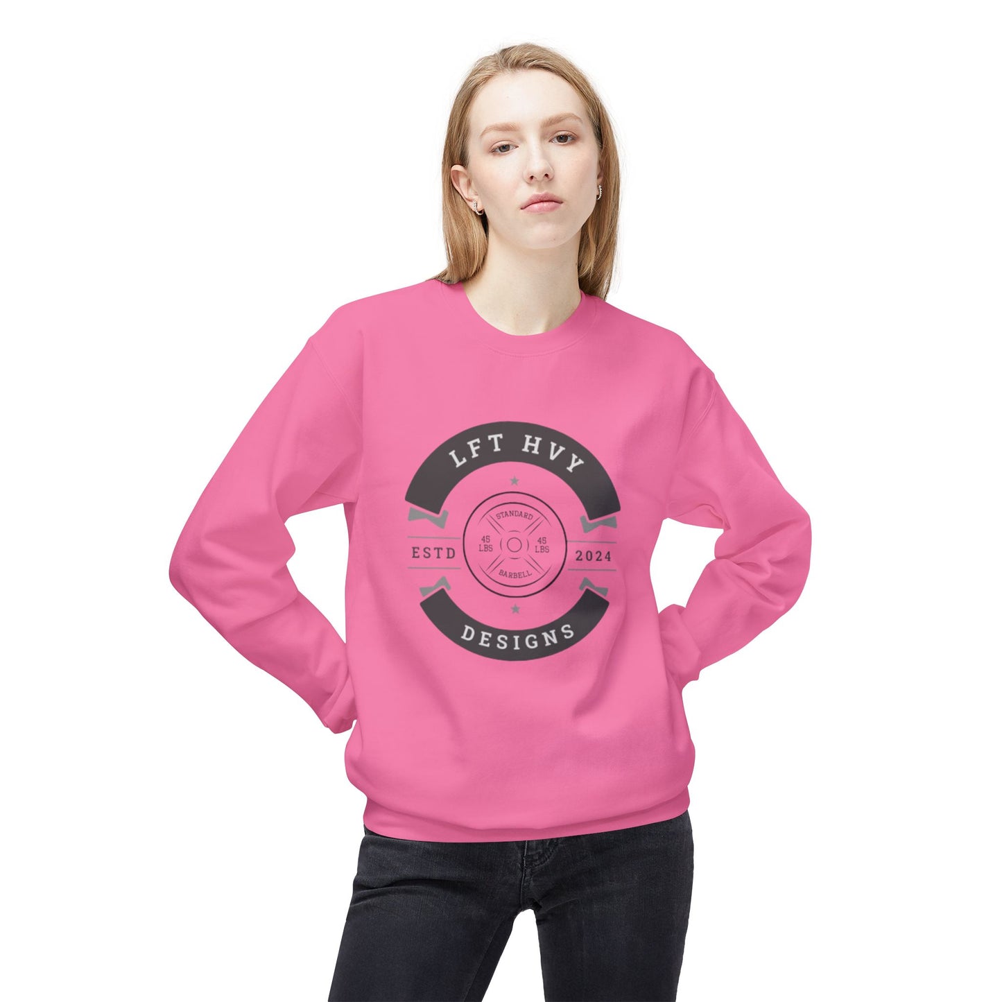 LFT HVY Designs Unisex Midweight Crewneck Sweatshirt - Comfortable & Stylish