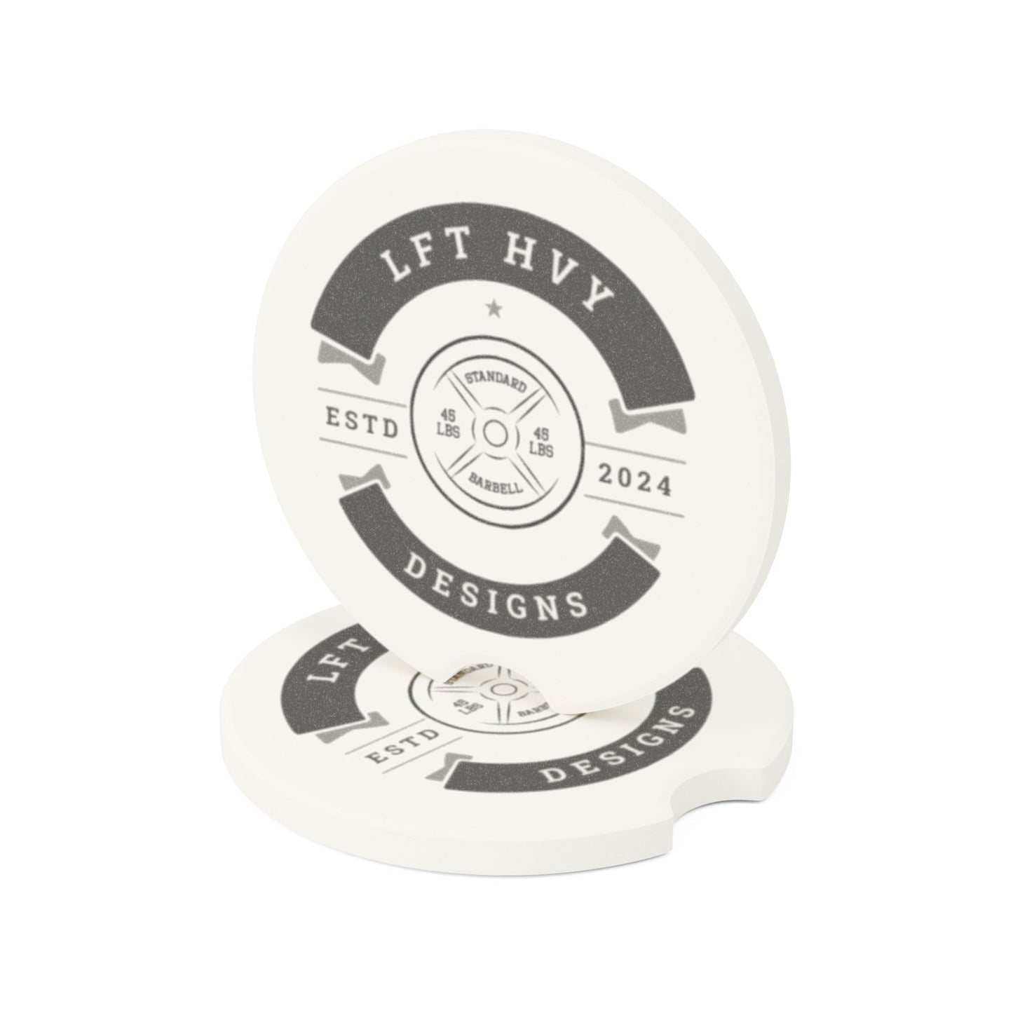 LFT HVY Soapstone Car Coaster - Gym Lover's Gift for Car Interior