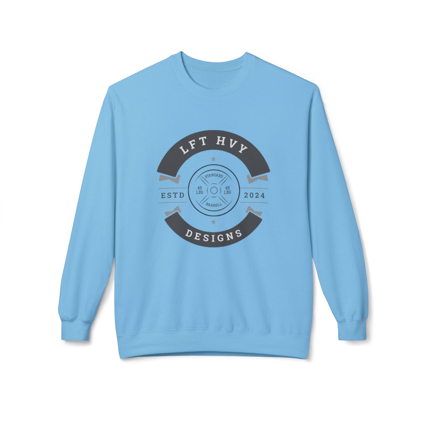 LFT HVY Designs Unisex Midweight Crewneck Sweatshirt - Comfortable & Stylish