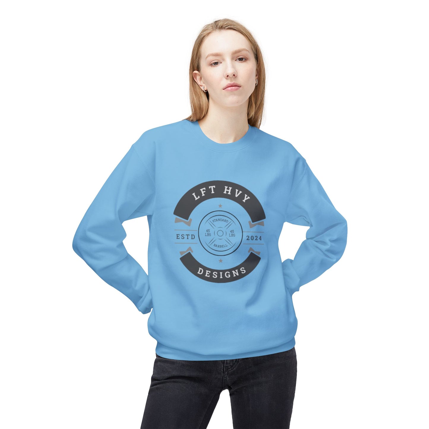 LFT HVY Designs Unisex Midweight Crewneck Sweatshirt - Comfortable & Stylish