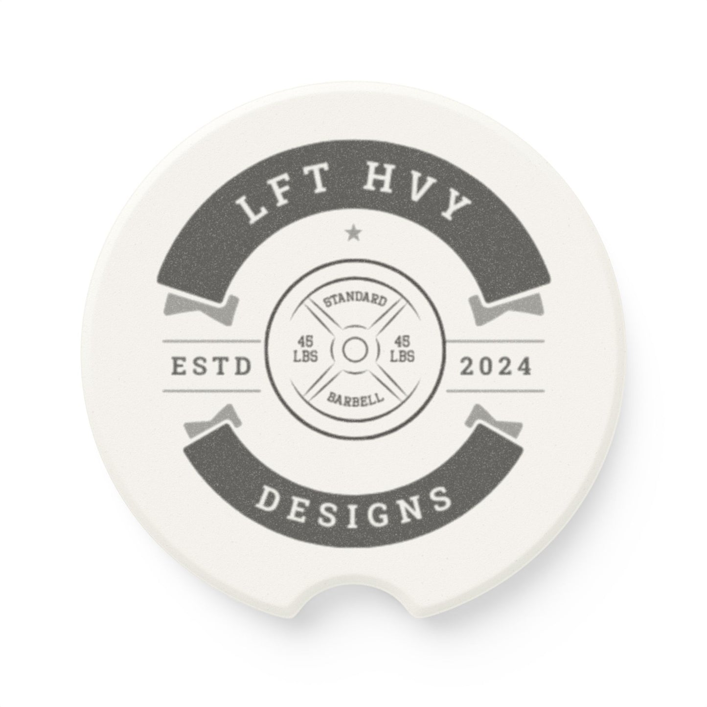 LFT HVY Soapstone Car Coaster - Gym Lover's Gift for Car Interior