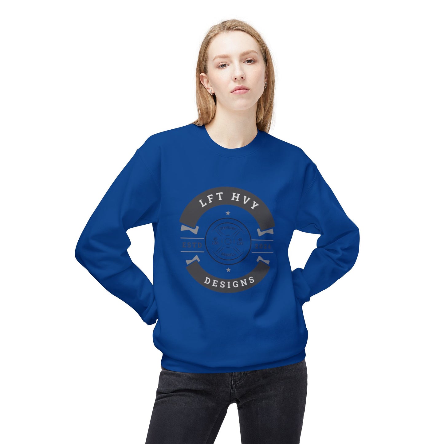 LFT HVY Designs Unisex Midweight Crewneck Sweatshirt - Comfortable & Stylish